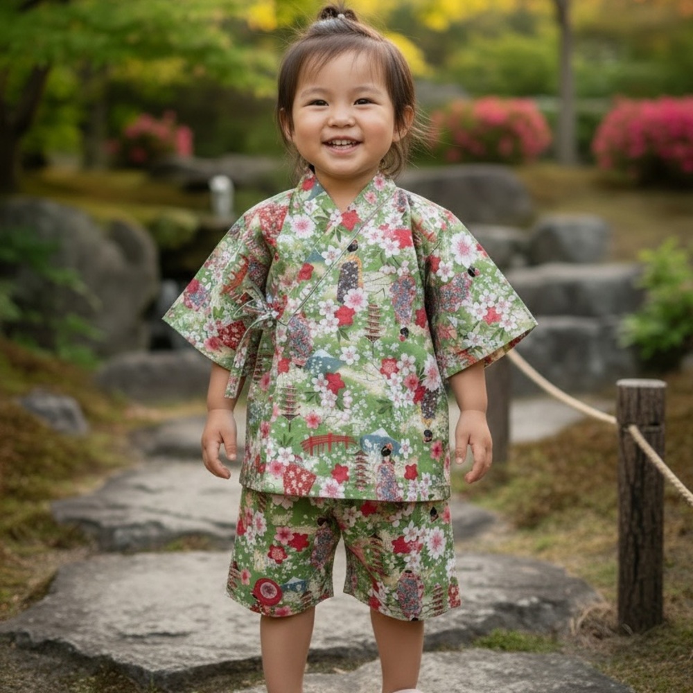 VTG 2002 Sakura Made in Japan Kimono Set Size 95 (2T–3T) Festival Outfit